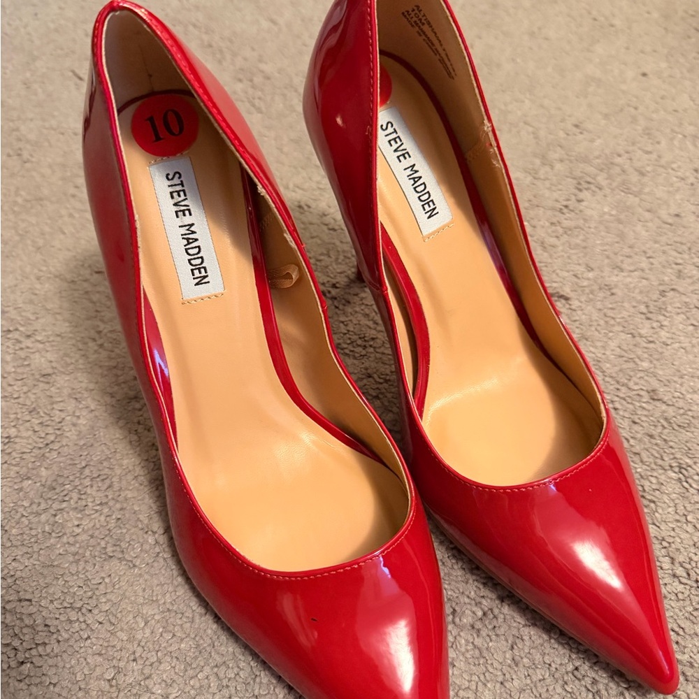 Steve Madden Glossy Red Heels